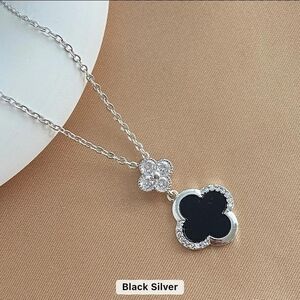 Elegant Black and Silver Pendant Necklace